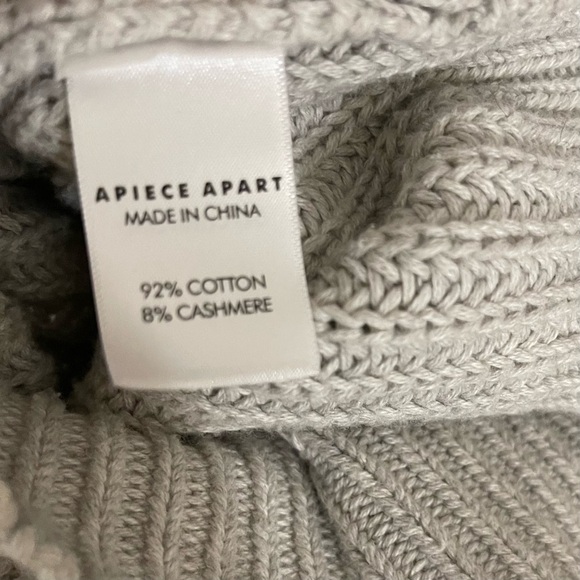 Apiece Apart Astro V Neck Knit Sweater Balloon Sleeves In Gray Marl Size XS - Picture 15 of 16